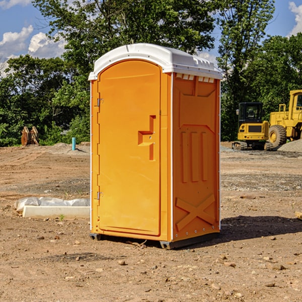 can i customize the exterior of the portable restrooms with my event logo or branding in Grubbs AR